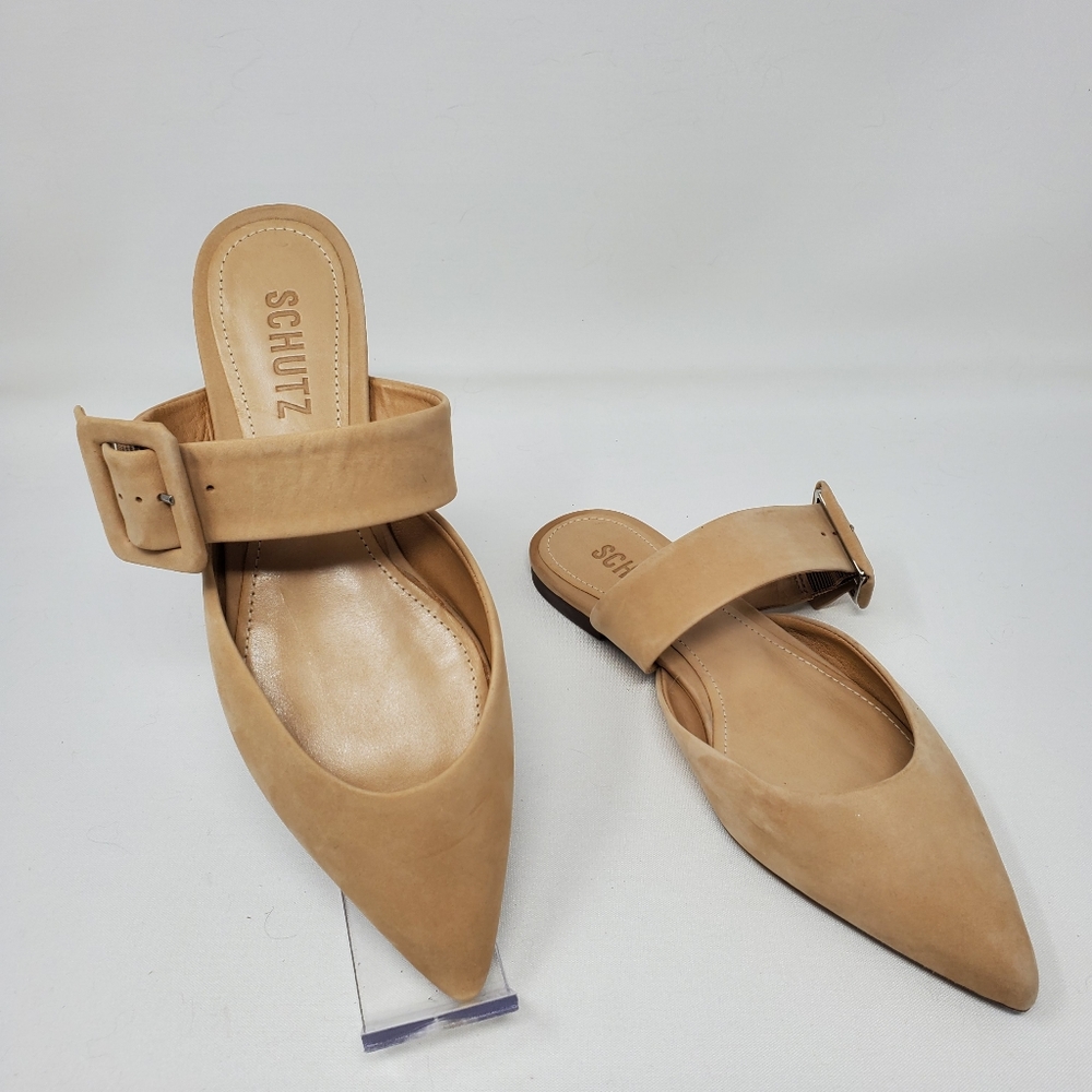 Schutz Pointed Toe Leather Mule